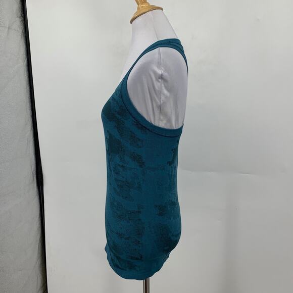 Athleta Tank Top Womens XS Extra Small Teal Blue Black Momentum Camo Fitted - Picture 4 of 10